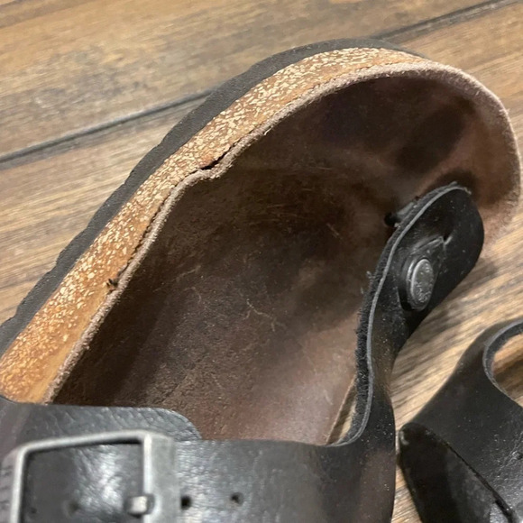 Birkenstock Gizeh Women’s Black Birko Flor T Strap Sandals Size 38 US 7 Hippie - Picture 8 of 12